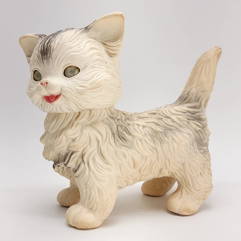 Edward Mobley Squeaky Rubber Toy Cat Sleepy Eyes‎ 1960's Vintage 9
